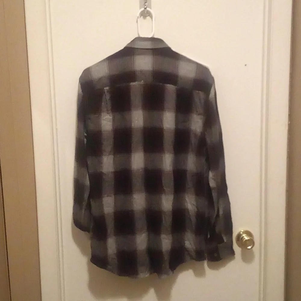 Faded Glory  Long Sleeve Soft Plaid Button Down Shirt - Size Small - Picture 3 of 3